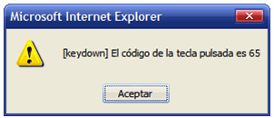 Mensaje mostrado en el navegador Internet Explorer