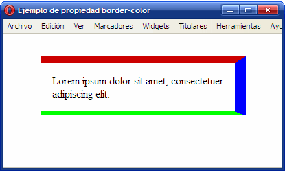 Ejemplo de propiedad border-color