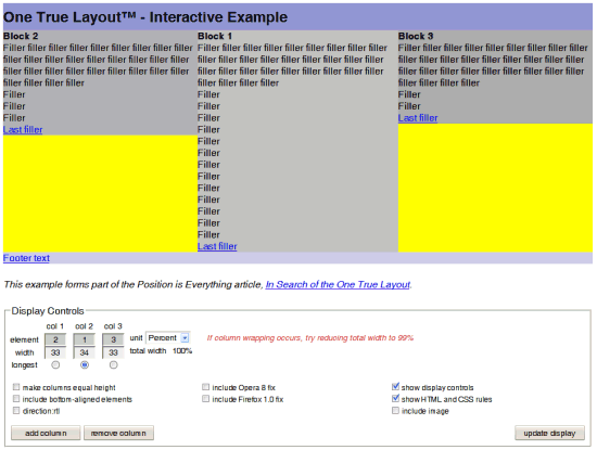 Herramienta online para diseñar layouts de varias columnas con CSS