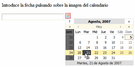 Seleccionando una fecha en el calendario JavaScript
