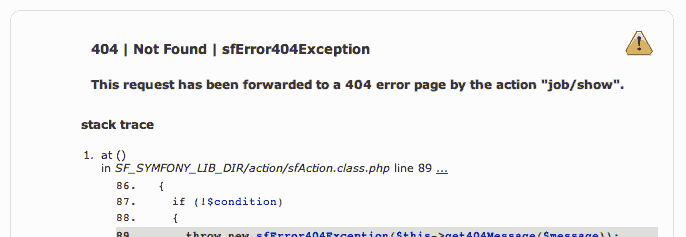 Error 404 en el entorno de desarrollo