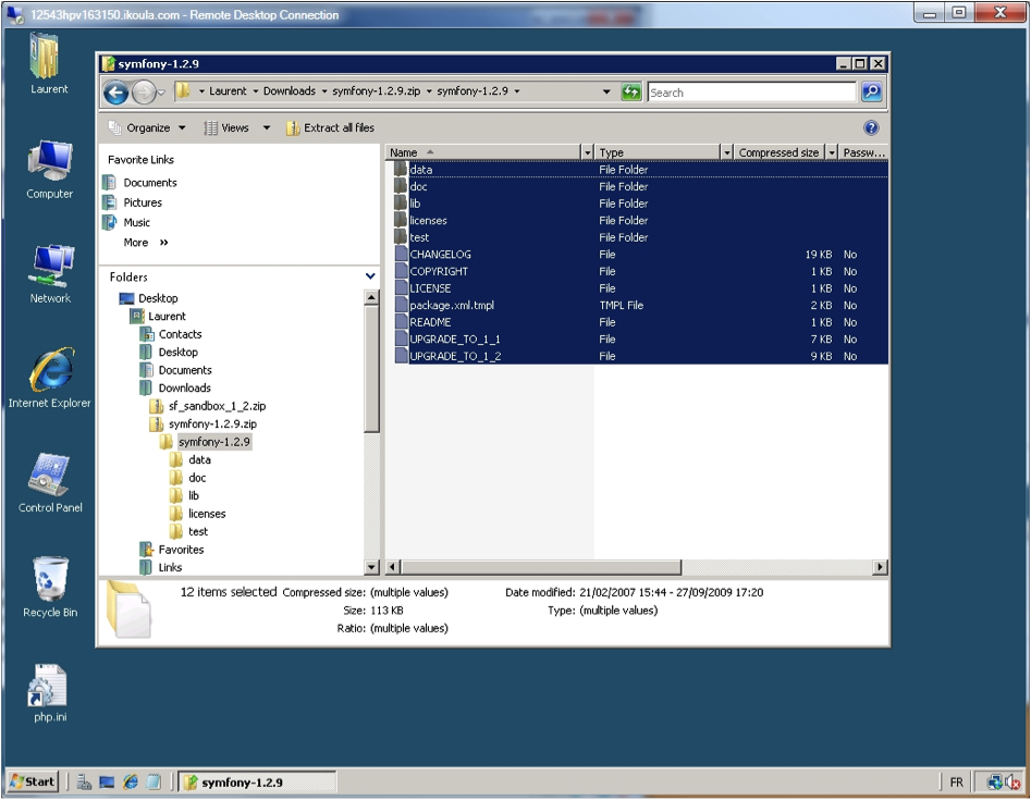 Explorador de Windows - Descargar y descomprimir el archivo del proyecto.