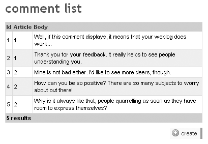 Custom column setting in the list view of the comment module