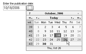Etiqueta para introducir la fecha mediante un calendario